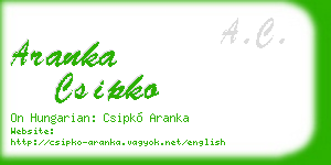 aranka csipko business card